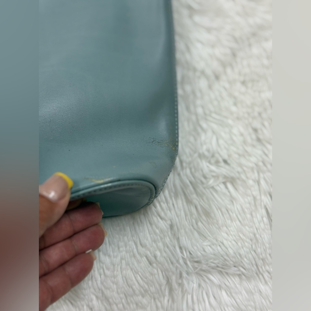 Longchamp Blue-Gray Leather Tote Bag - Picture 5 of 16
